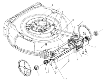 Drive Diagram and Parts List for SC300B (12AVB2R3710)(2023) Cub Cadet Lawn Mower